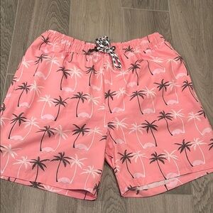 Snapper Rock Men’s Pink Palm Tree Swim Shorts Size S